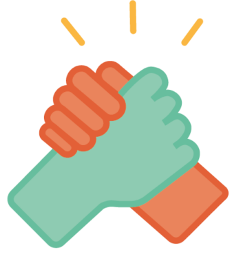 An illustration of a hand shake.
